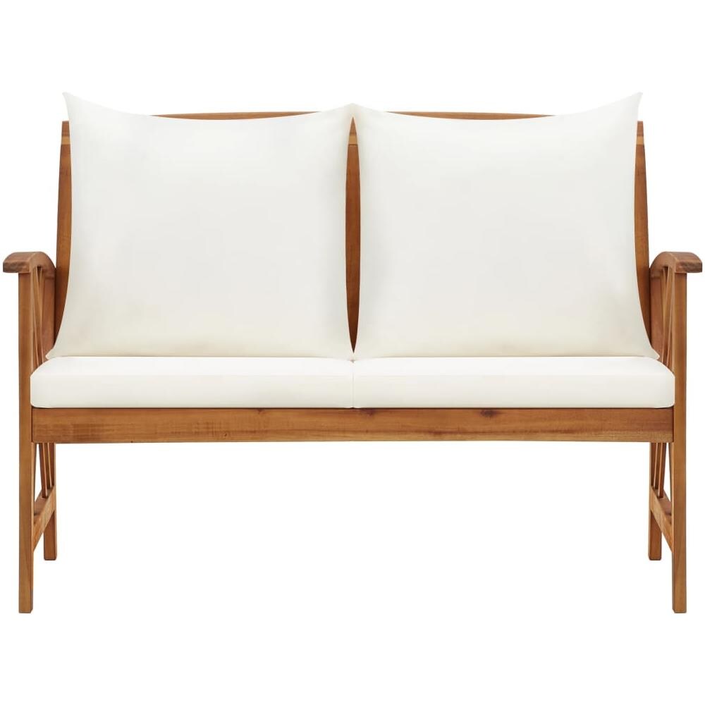 Panca da Giardino con Cuscini 119 cm in Massello Acacia - Foto 2