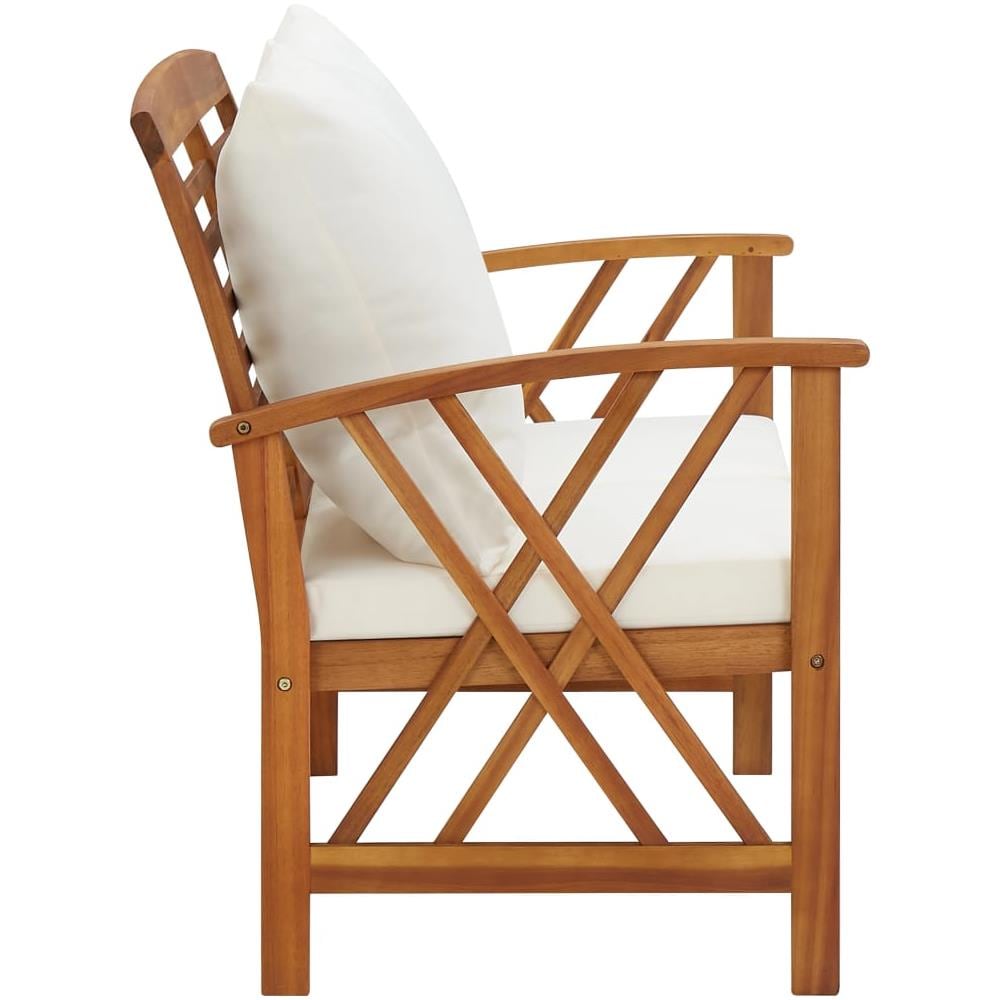 Panca da Giardino con Cuscini 119 cm in Massello Acacia - Foto 3