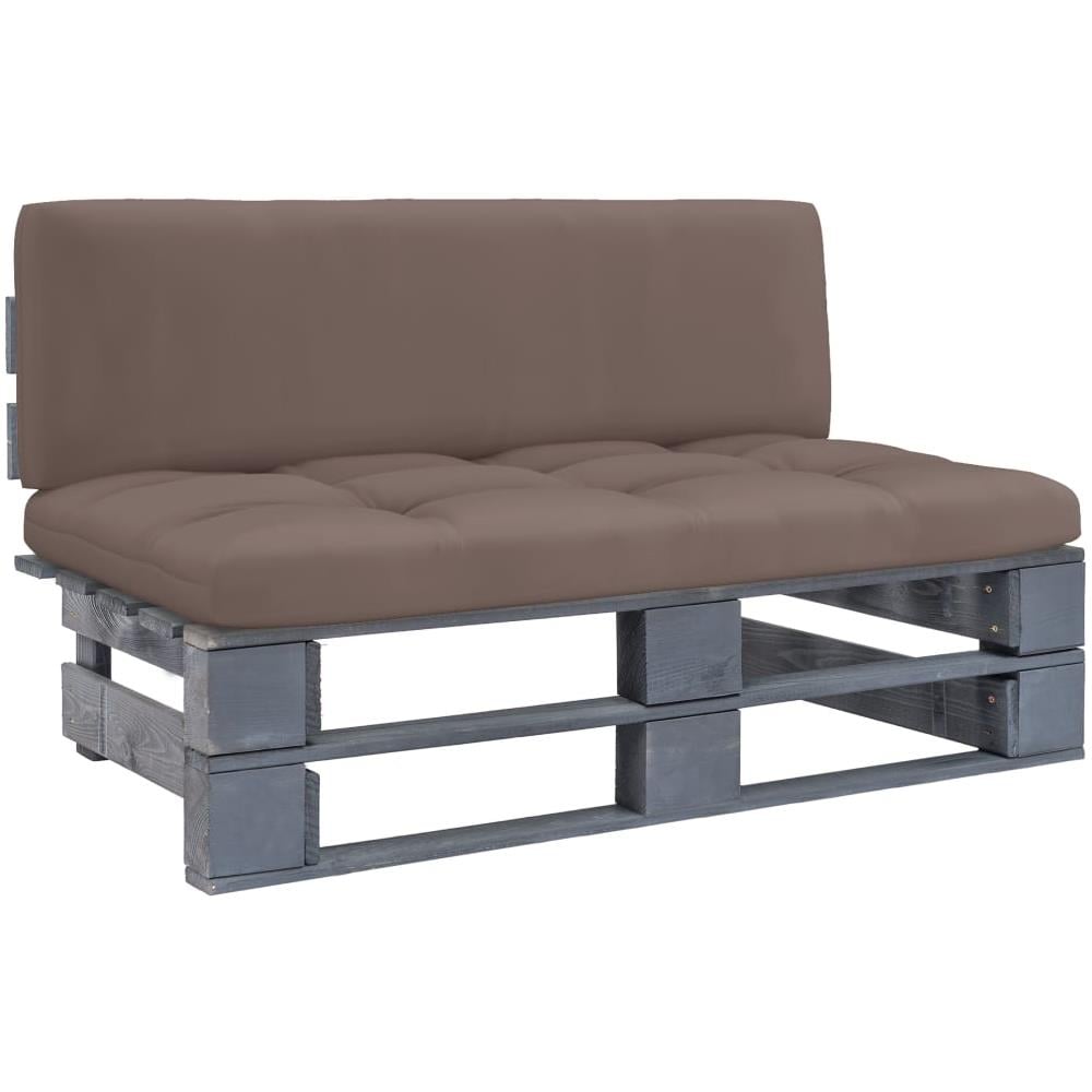 Divano Centrale Giardino su Pallet Grigio Legno Pino Impregnato - Foto 1