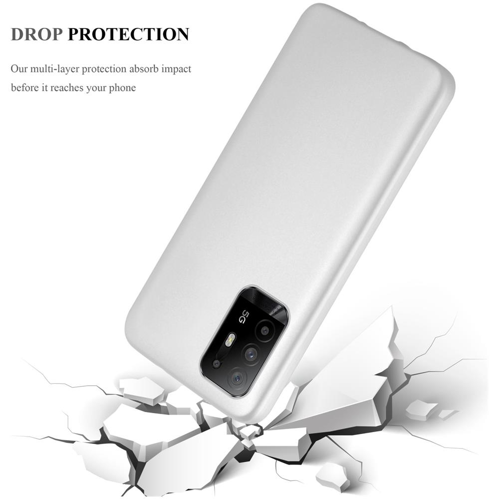 Custodia Compatibile Con Oppo A94 5g In Argento Metallico - Coperchio Protettivo In Silicone Tpu Flessibile - Foto 6