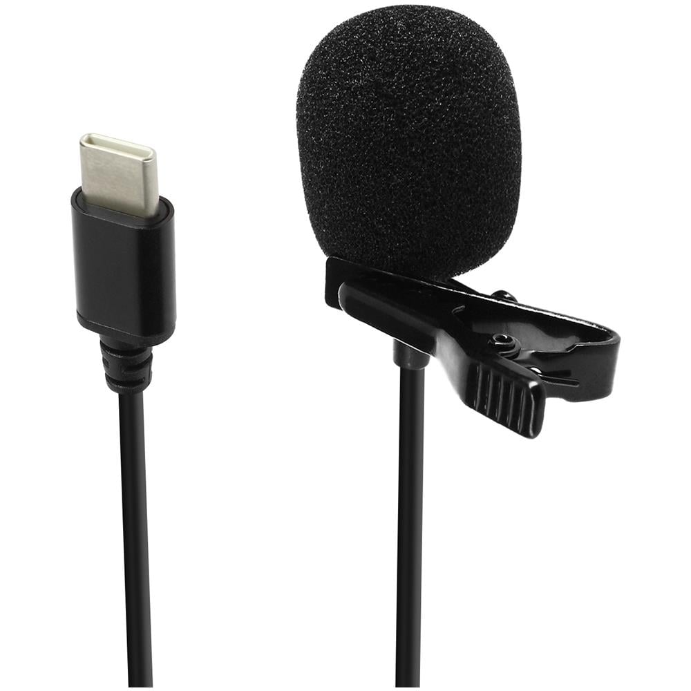 Microfono Lavalier Usb-c Omnidirezionale Sistema Riduzione Rumore 1,5 M, Nero - Foto 1