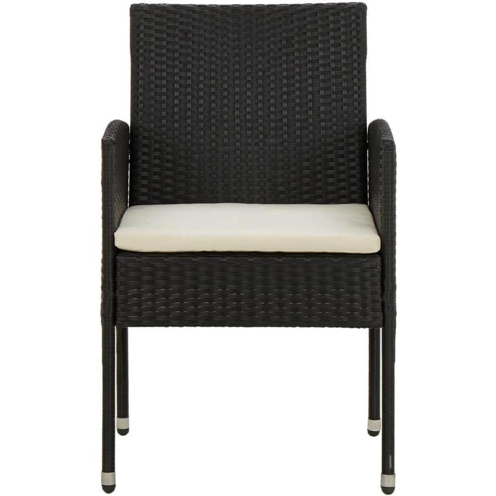 Set Da Pranzo Per Esterni 9 Pz In Polyrattan Nero - Foto 2