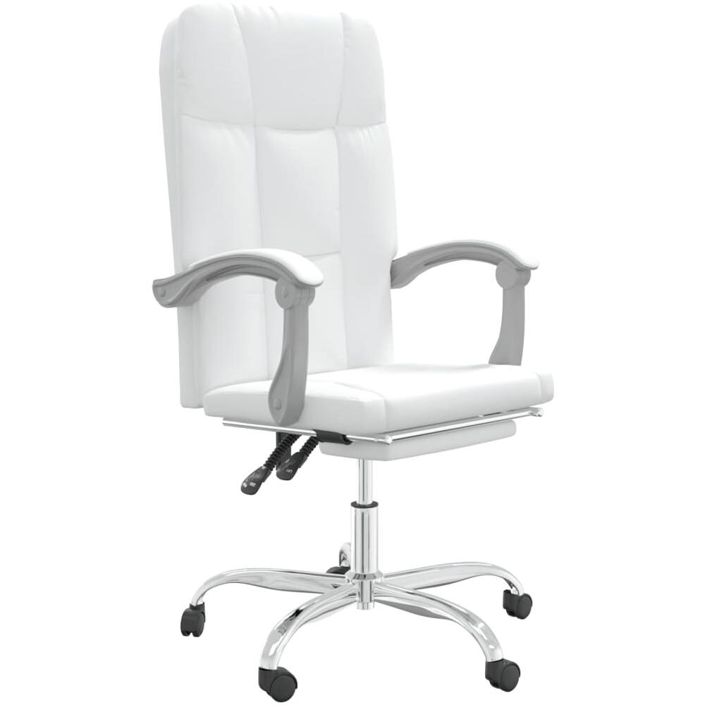 Poltrona Da Ufficio Reclinabile Bianca In Similpelle - Foto 2