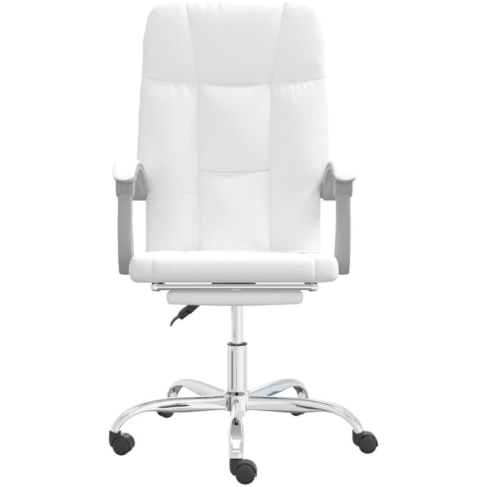 Poltrona Da Ufficio Reclinabile Bianca In Similpelle - Foto 3