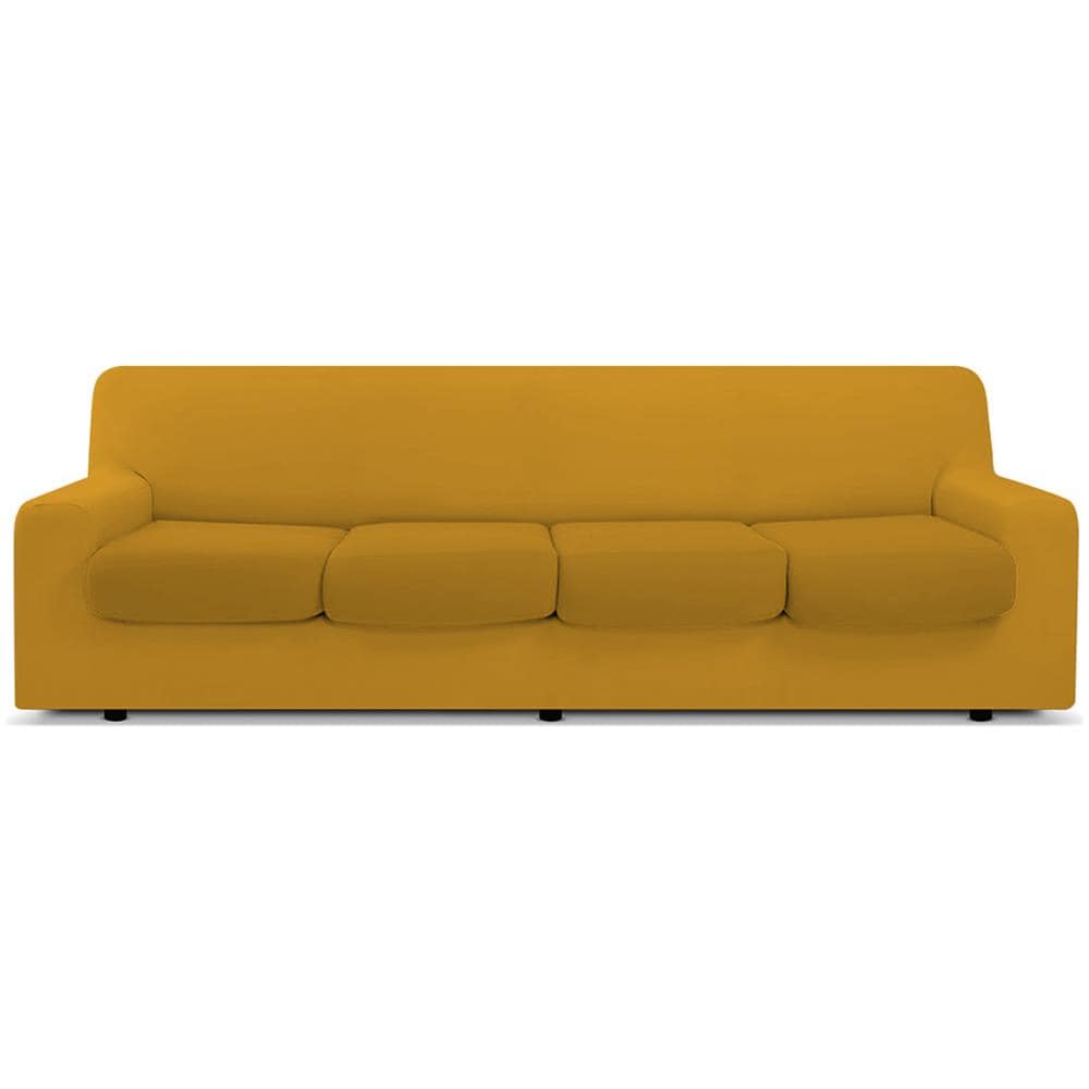 Copridivano Antimacchia Elasticizzato Protettivo Impermeabile Genius Tinta Unita 4 Posti Xl Senape 1008 - Foto 1