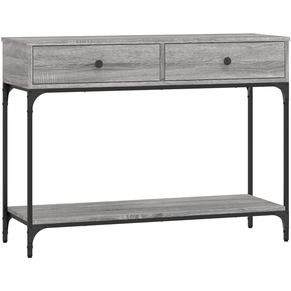 Tavolino Consolle Grigio Sonoma 100x34,5x75cm Legno Multistrato - Foto 2