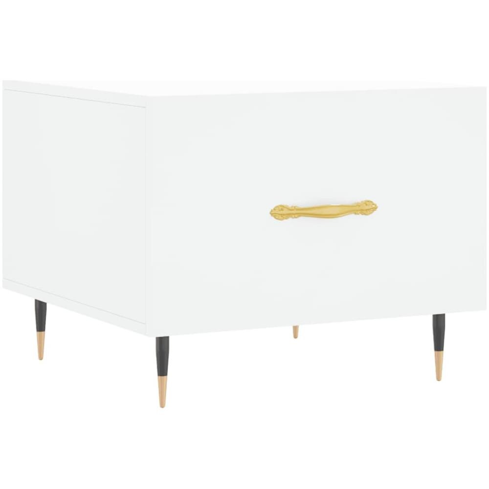 Tavolino Da Salotto Bianco 50x50x40 Cm In Legno Multistrato - Foto 2