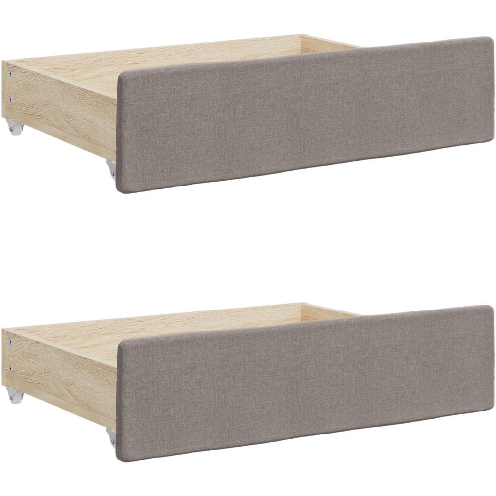 Divano Letto Estraibile Con Cassetti Tortora 80x200 Cm Tessuto - Foto 8