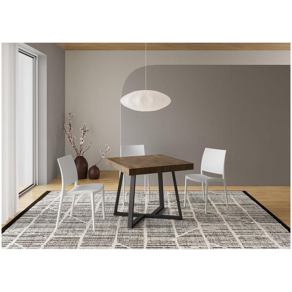 Tavolo allungabile 90x90/194 cm Zeplir noce gambe antracite - Foto 2