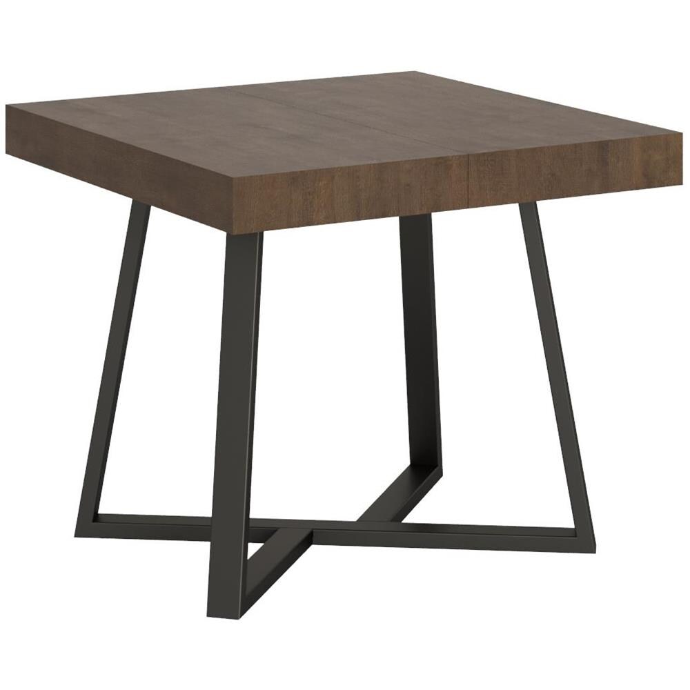 Tavolo allungabile 90x90/194 cm Zeplir noce gambe antracite - Foto 1