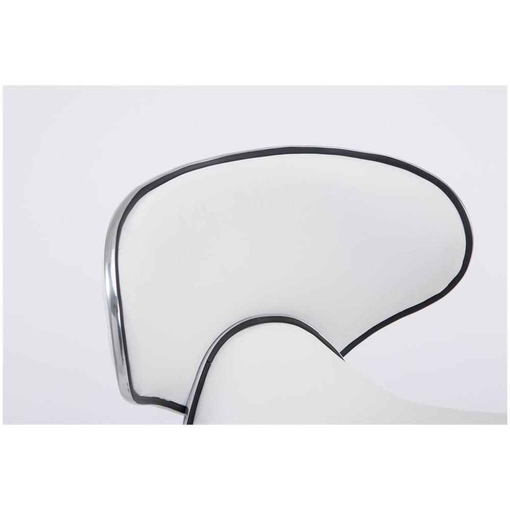 Set 2 Sgabelli Cucina Las Vegas V2 in Similpelle - Coppia Sedie Sgabello Imbottite Girevoli e Regolabili 62-82cm con Schienale Bianco - Foto 2