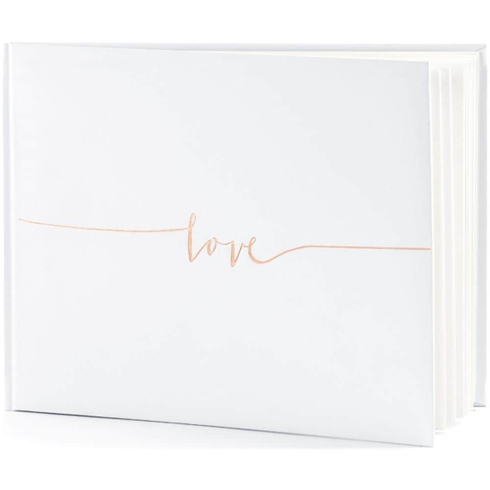 Partydeco - Libro Per Firme Bianco Love Oro Rosa - Foto 1