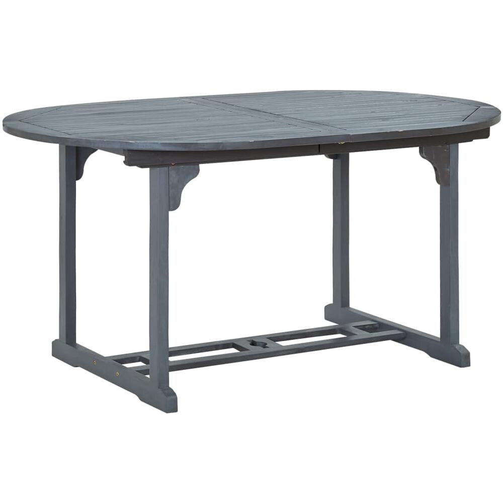 Set Da Pranzo Da Giardino 7 Pz Legno Massello Di Acacia Grigio - Foto 15