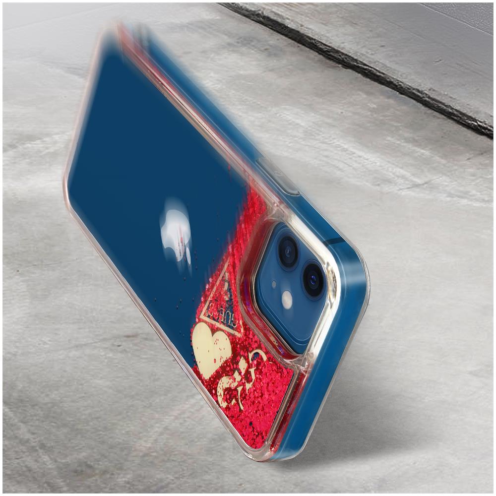 Cover Rigida Per Iphone 12 Mini Con Charms Liquid Glitter Di Guess Trasparente - Foto 2
