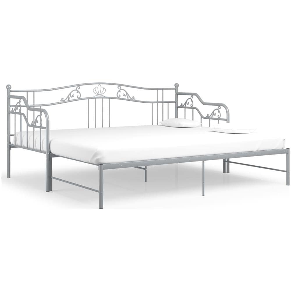 Telaio Divano Letto Estraibile Grigio In Metallo 90x200 Cm - Foto 2