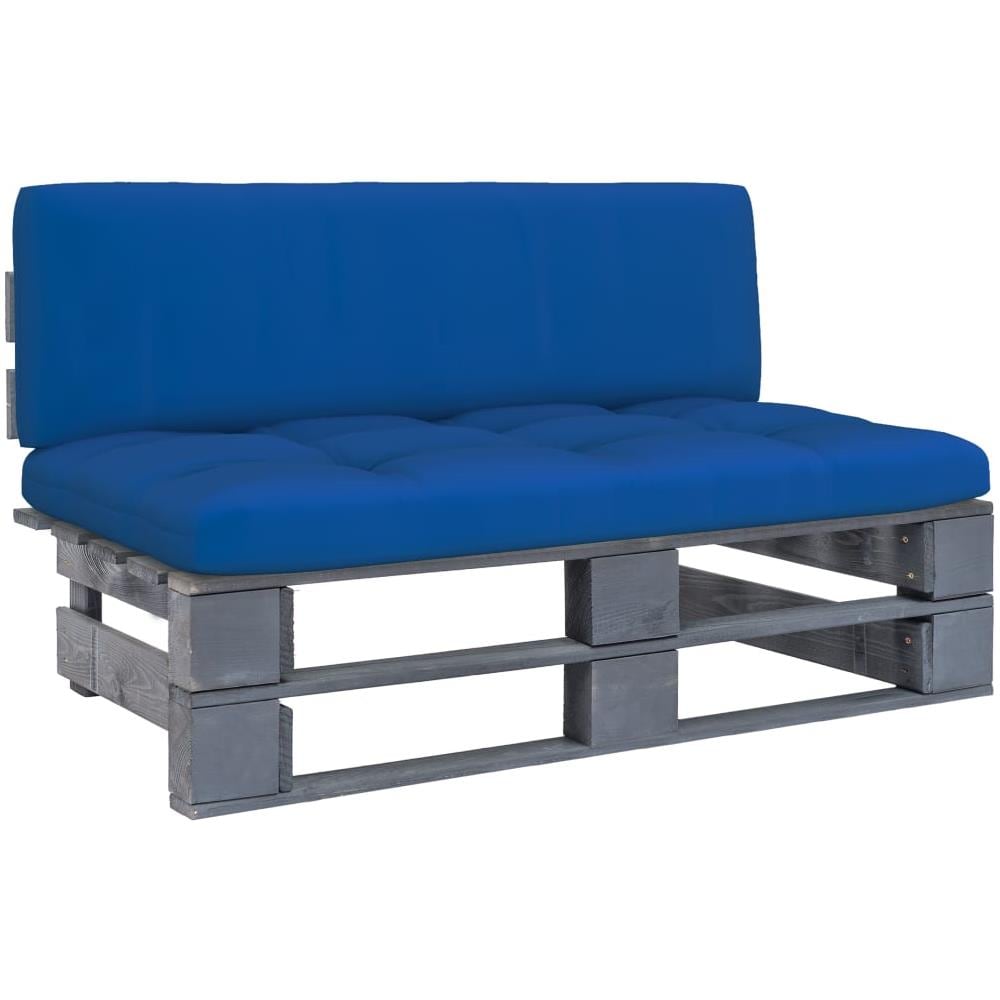 Divano Centrale Giardino su Pallet Grigio Legno Pino Impregnato - Foto 1