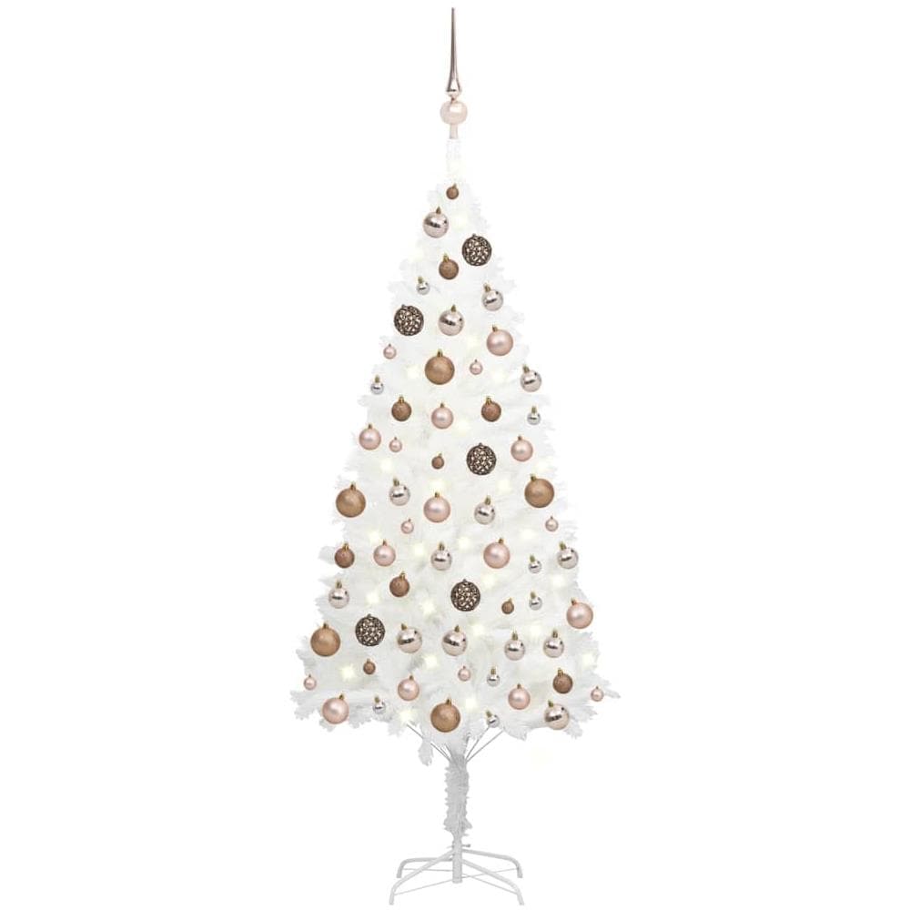 Albero Natale Artificiale con LED e Palline Bianco 180 cm - Foto 1