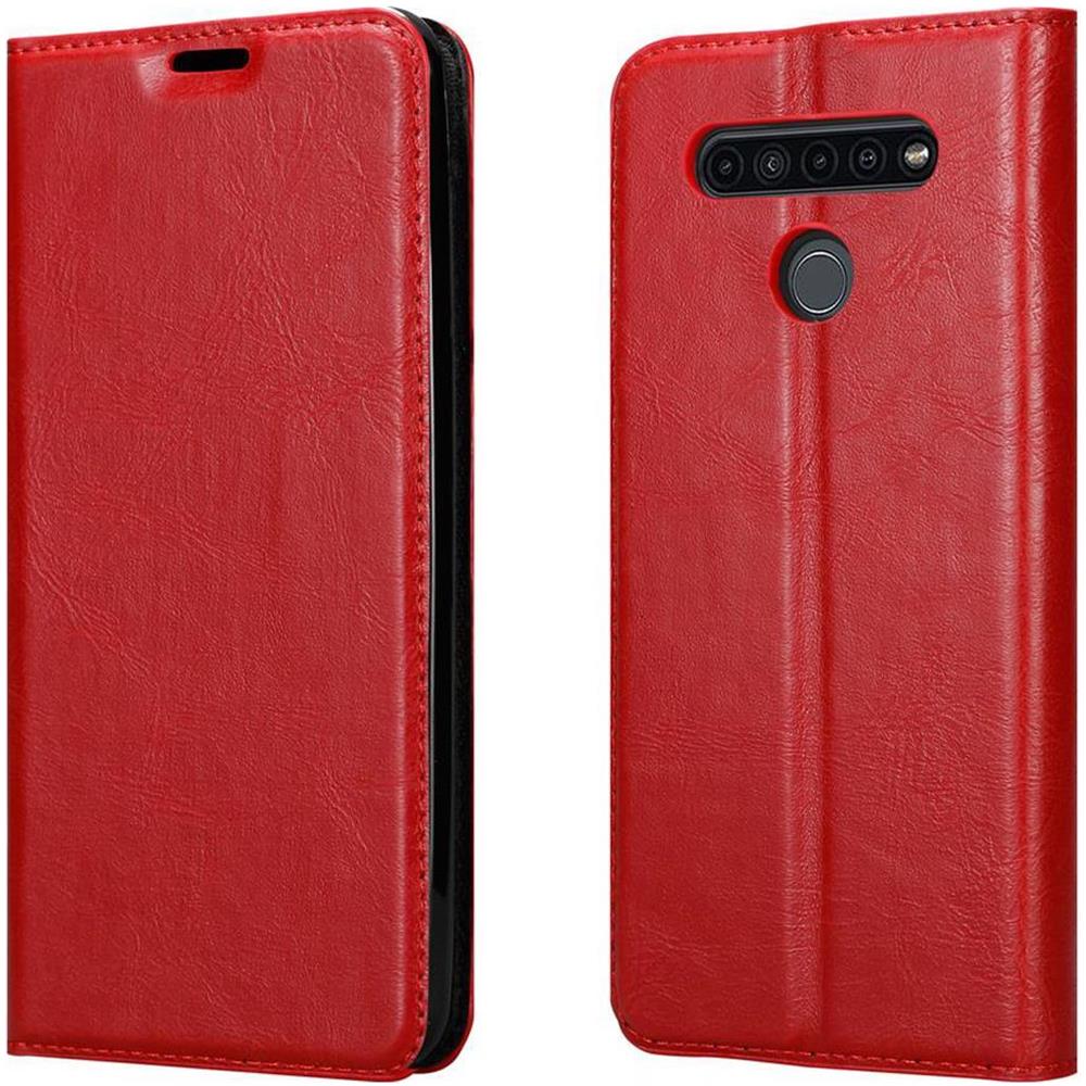 Custodia Compatibile Con Lg Kq51 In Rosso Mela - Coperchio Protettiva Con Chiusura Magnetica, Funzione Stand E Tasca Per Le Carte - Foto 8
