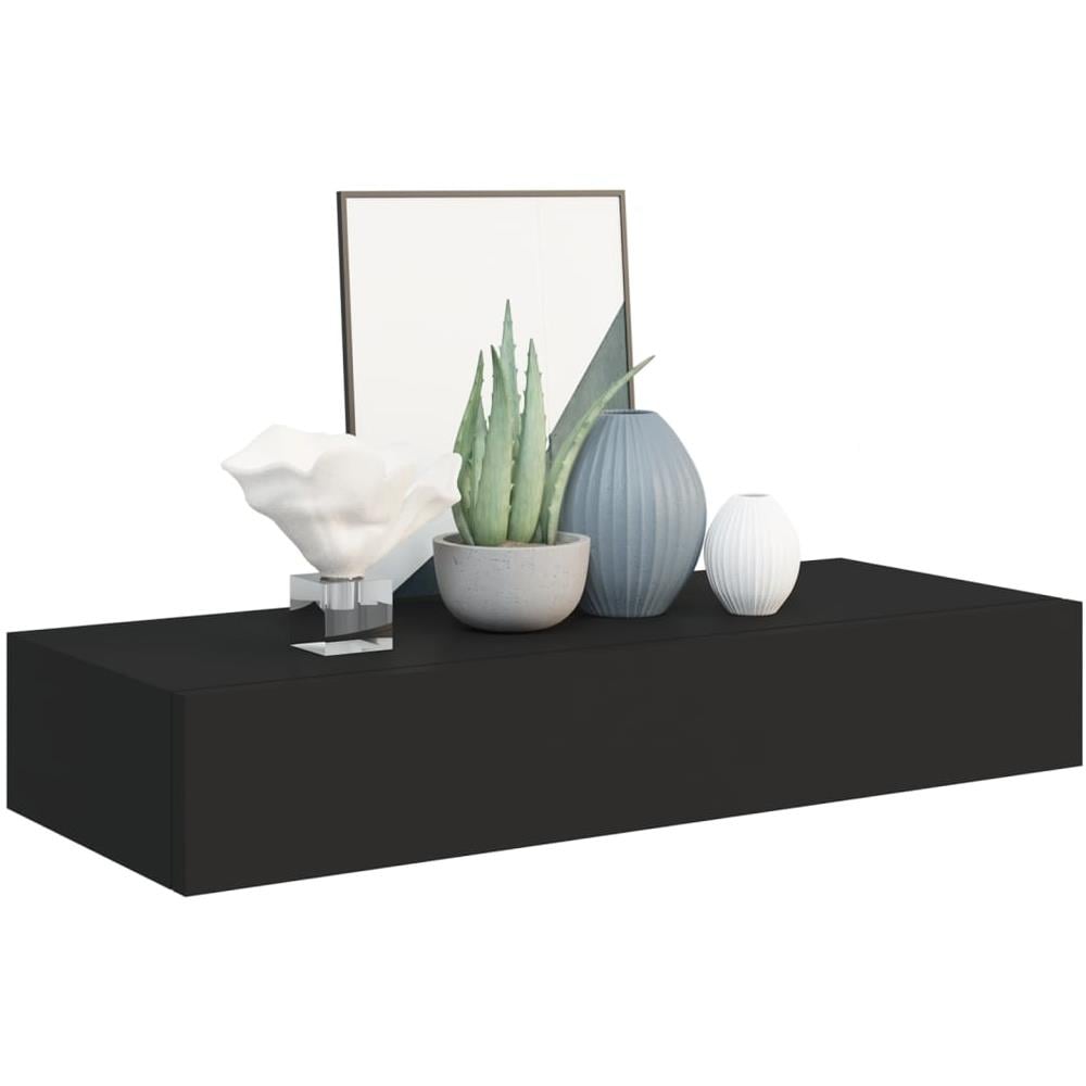 Scaffali Con Cassetti Da Parete 2 Pz Neri 60x23,5x10 Cm Mdf - Foto 3