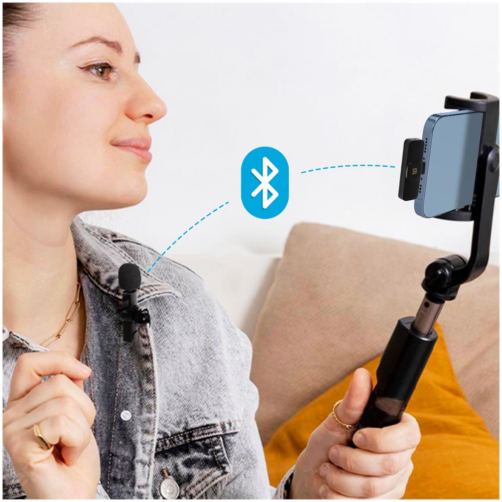 Microfono Wireless Per Iphone Lightning Omnidirezionale Riduzione Rumore Puluz - Foto 5