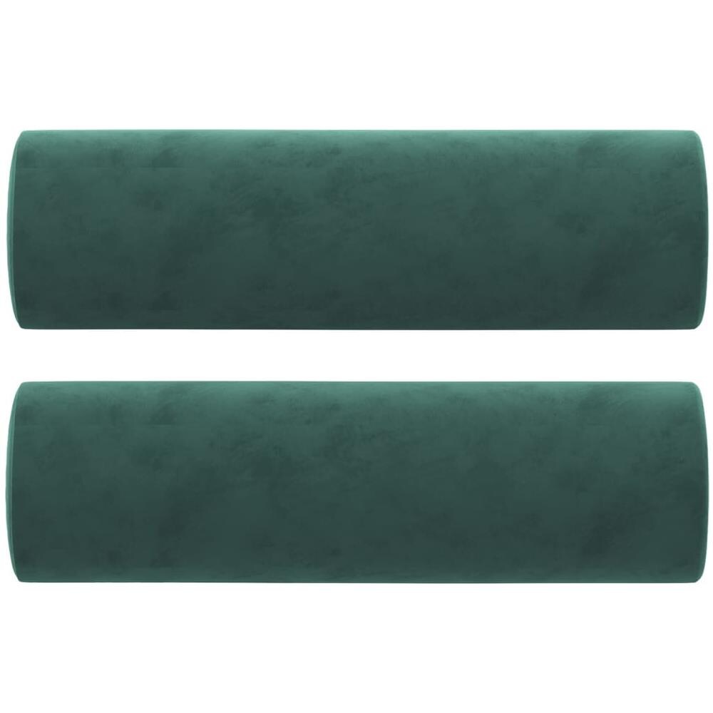 Cuscini Decorativi 2 Pz Verde Scuro 15x50 Cm In Velluto - Foto 2