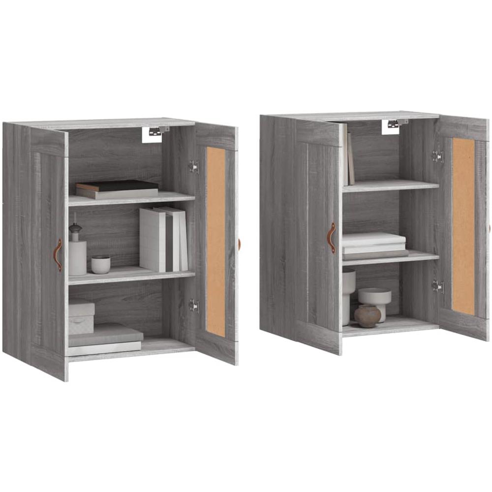 Armadietti A Parete 2 Pz Grigio Sonoma In Legno Multistrato - Foto 3