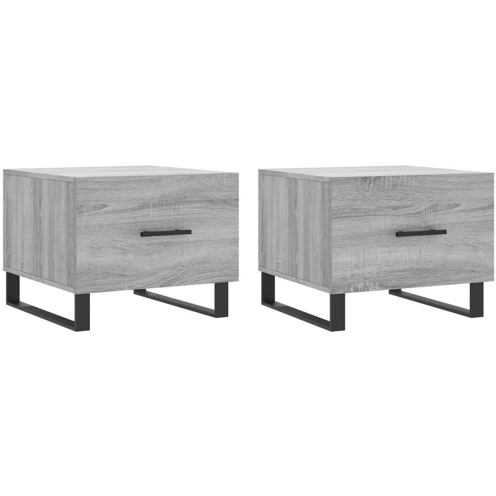 Tavolini Salotto 2pz Grigio Sonoma 50x50x40cm Legno Multistrato - Foto 2
