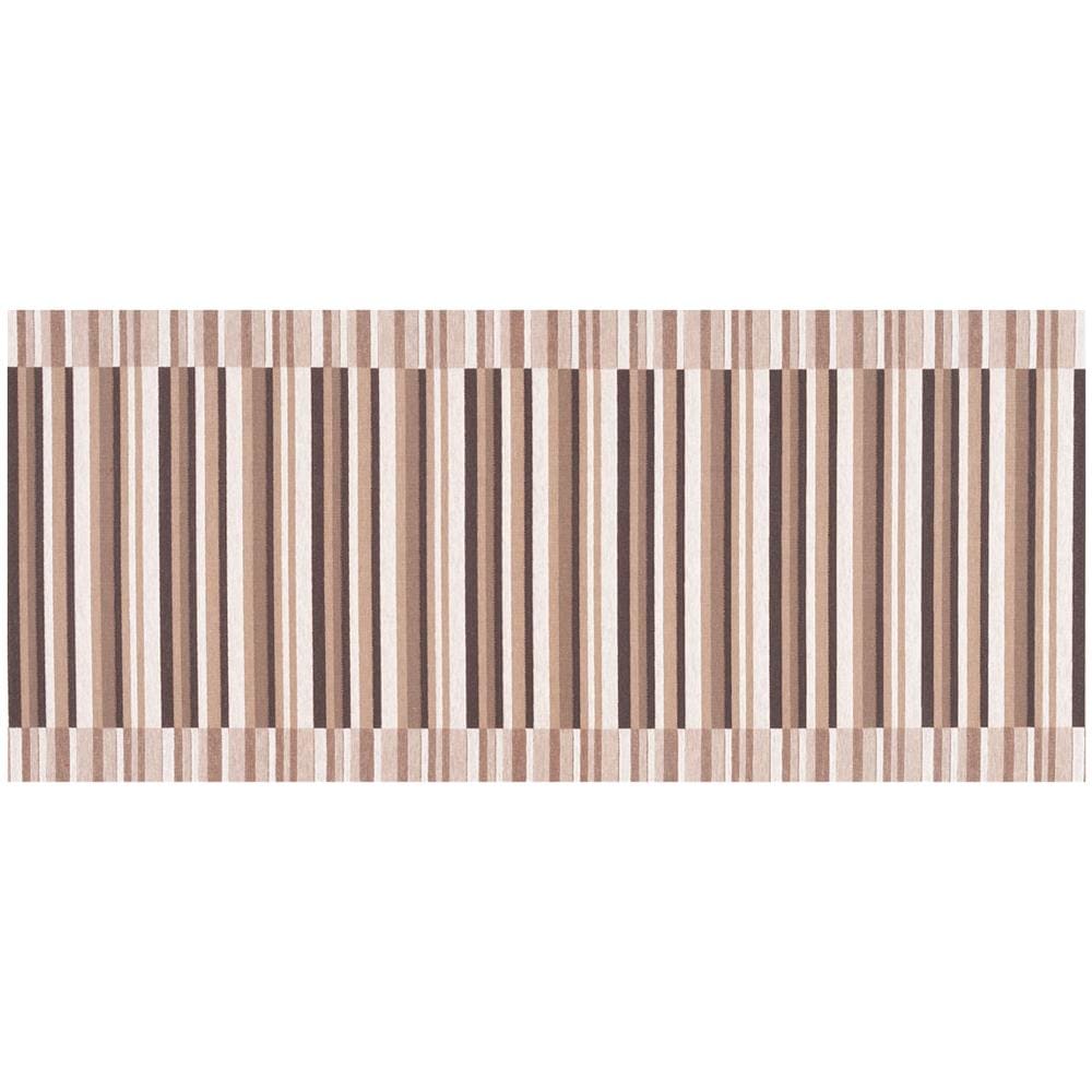 Tappeto Passatoia Tessuto Jacquard Linea Emozioni Disegno Rigato Line Marrone 57x280 Marrone - Foto 1