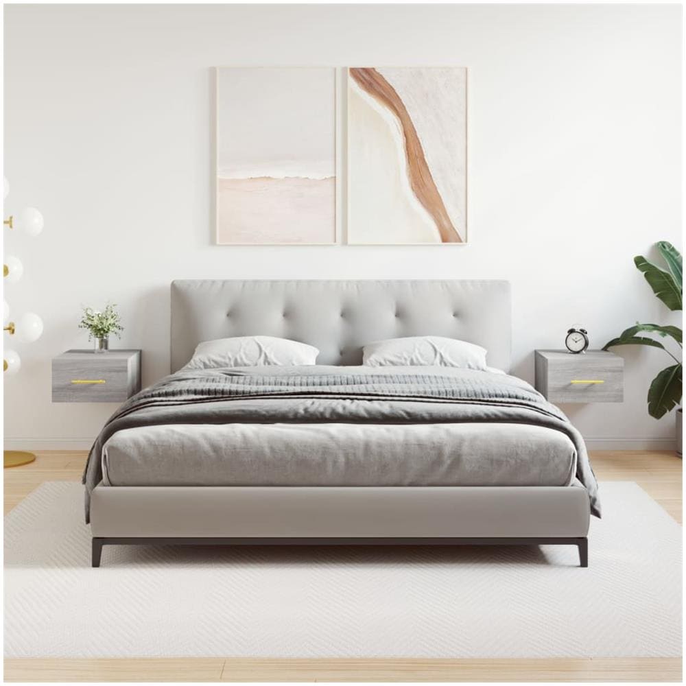 Comodini A Muro 2 Pz Grigio Sonoma 35x35x20 Cm - Foto 1
