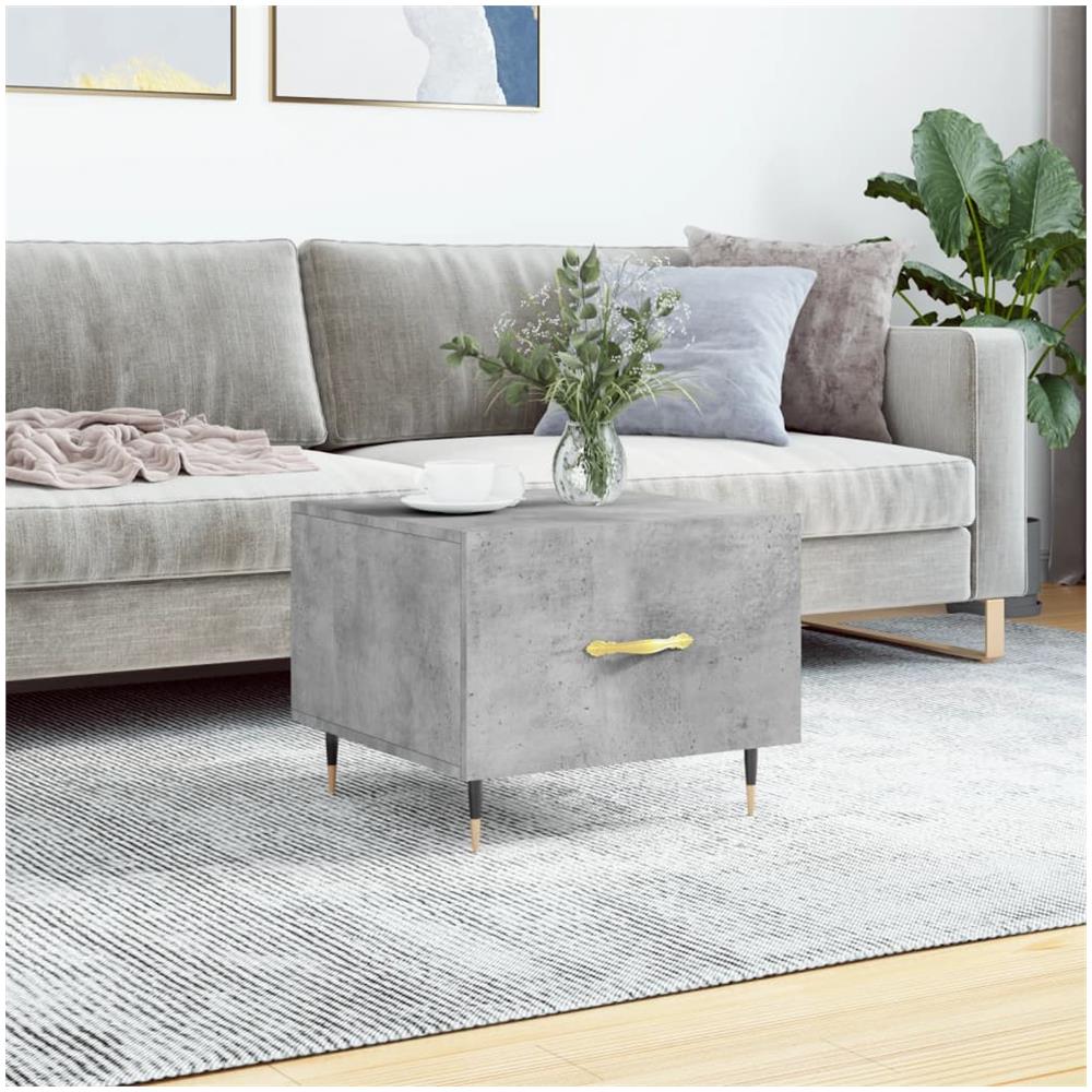 Tavolino Salotto Grigio Cemento 50x50x40 Cm Legno Multistrato - Foto 1