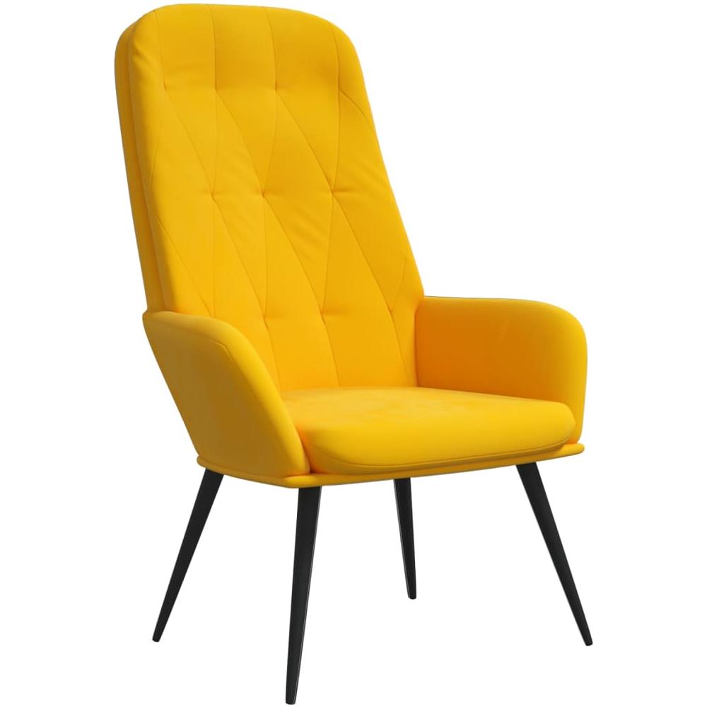 Sedia Relax Giallo Senape In Velluto - Foto 2