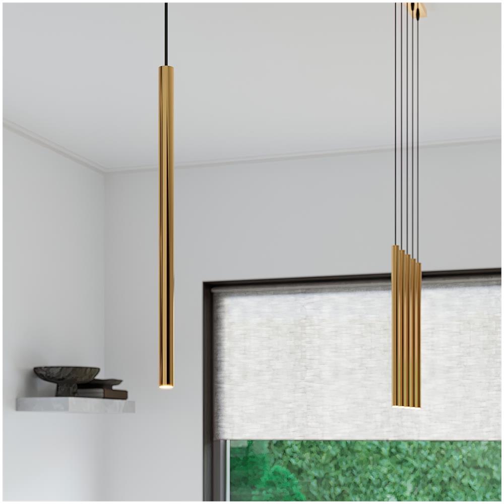 Sollux Lighting Lampada A Sospensione Pastelo 5l Oro Sl.1173 - Moderno Lampade A Sospensione D'oro 110x45x5 Cm - Foto 7