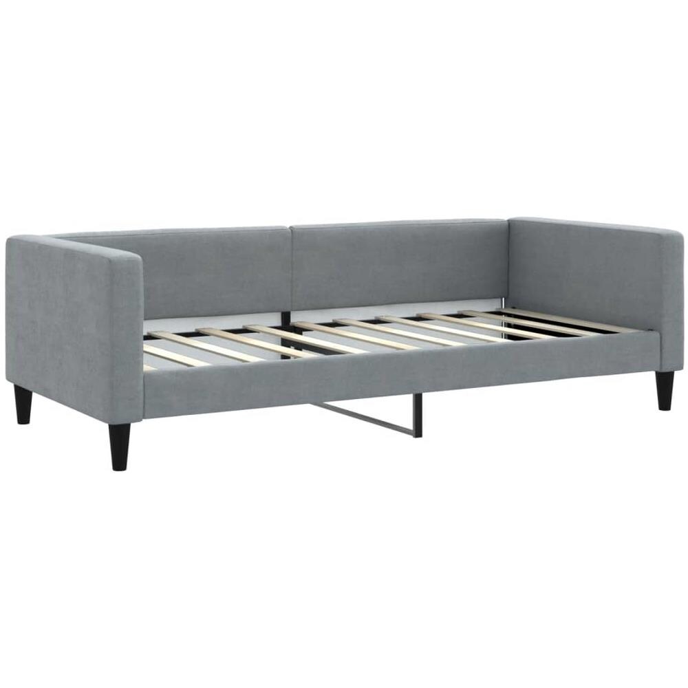 Letto Da Giorno Grigio Chiaro 90x190 Cm In Tessuto - Foto 1
