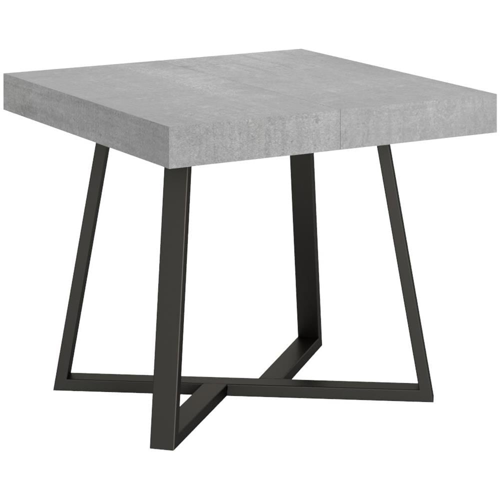 Tavolo allungabile 90x90/194 cm Zeplir cemento gambe antracite - Foto 1