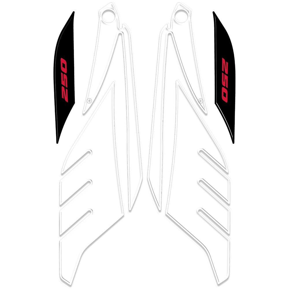 Adesivi Gel 3D Protezioni Boomerang Compatibili Con Yamaha Xmax 250 2014-2016 Nero-Rosso - Foto 1