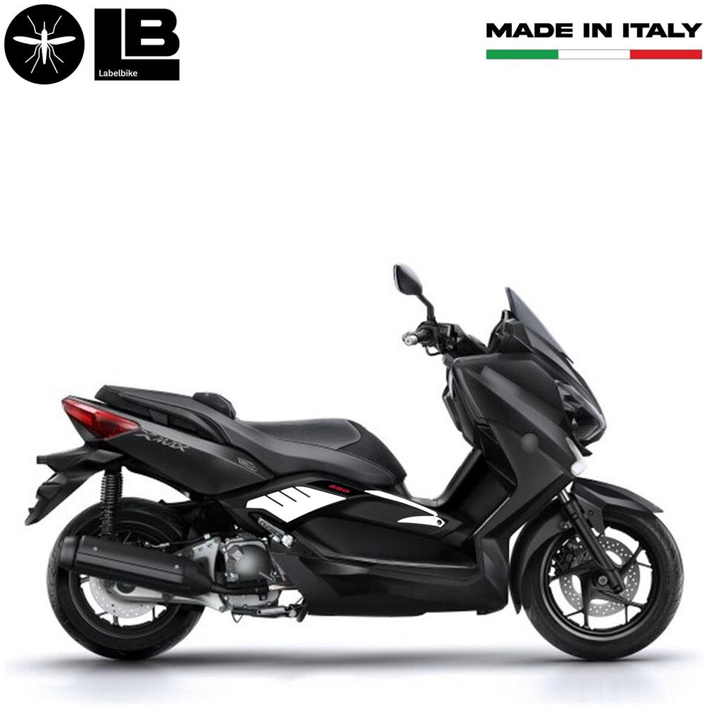 Adesivi Gel 3D Protezioni Boomerang Compatibili Con Yamaha Xmax 250 2014-2016 Nero-Rosso - Foto 3