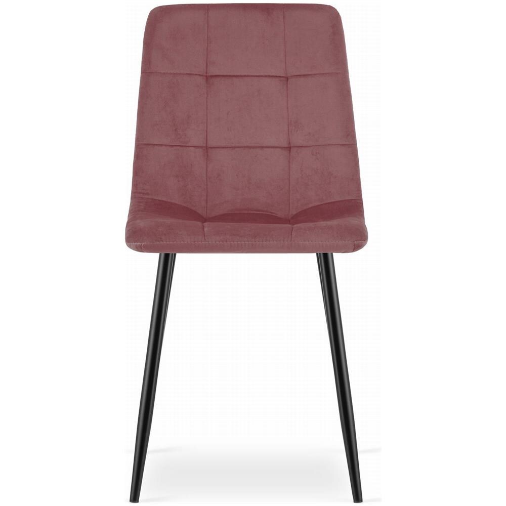Sedia PYRA in velluto rosa / gambe nere x 1 Design moderno per soggiorno - Foto 2