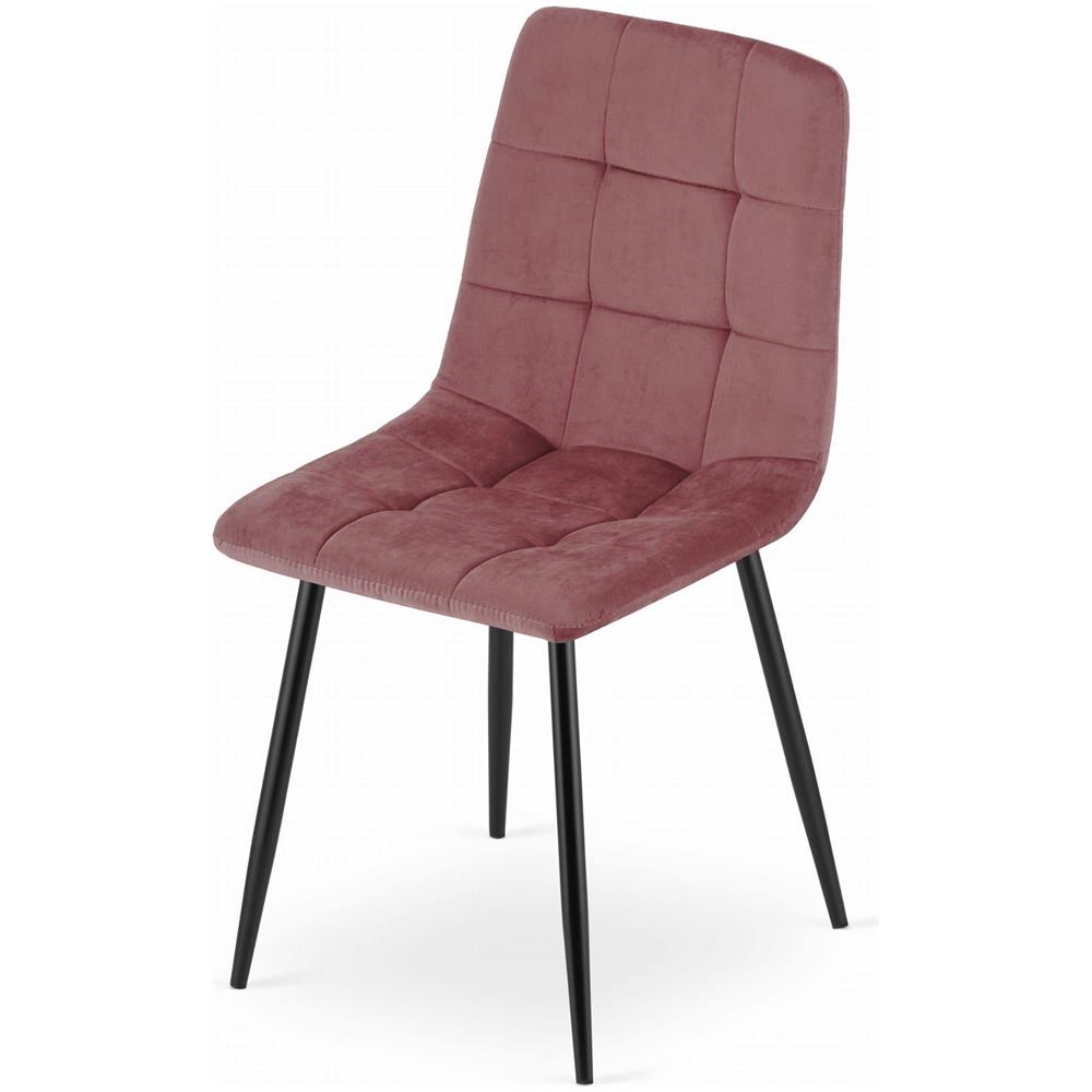 Sedia PYRA in velluto rosa / gambe nere x 1 Design moderno per soggiorno - Foto 7