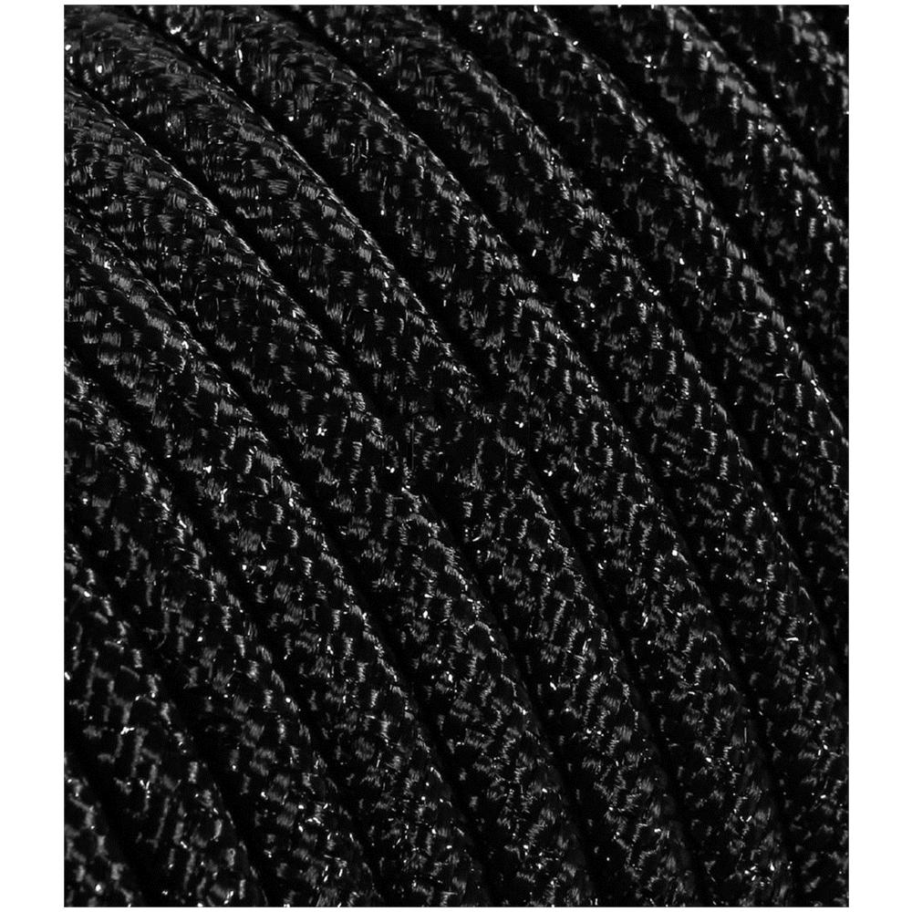 Cavo Elettrico Tondo Rivestito In Tessuto Colorato Lame' Nero 50 Metri 2x0,75 Rotondo Per Lampadari, Lampade, Abat Jour, Design. Made In Italy! - Foto 1