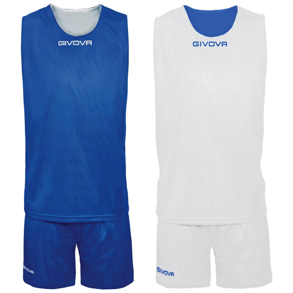 Kit Double - Completino Da Basket Reversibile Di Maglia Smanicata E Pantaloncino Di Colore Azzurro / bianco Taglia M - Foto 1