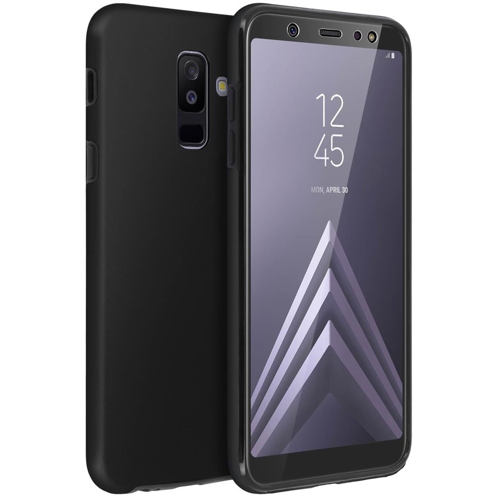 Cover Samsung Galaxy A6 Plus Protezione Silicone + Retro Rigido - Nera - Foto 5
