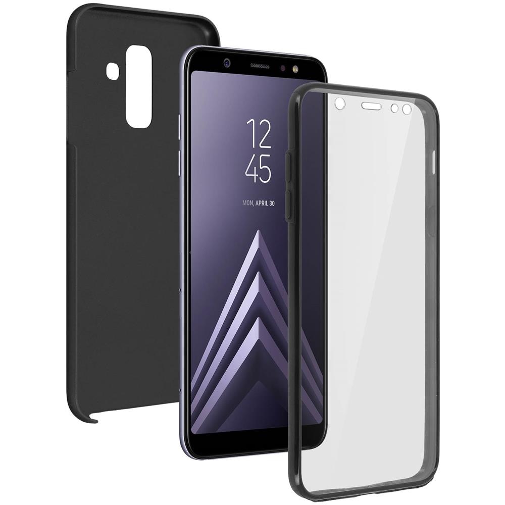 Cover Samsung Galaxy A6 Plus Protezione Silicone + Retro Rigido - Nera - Foto 1
