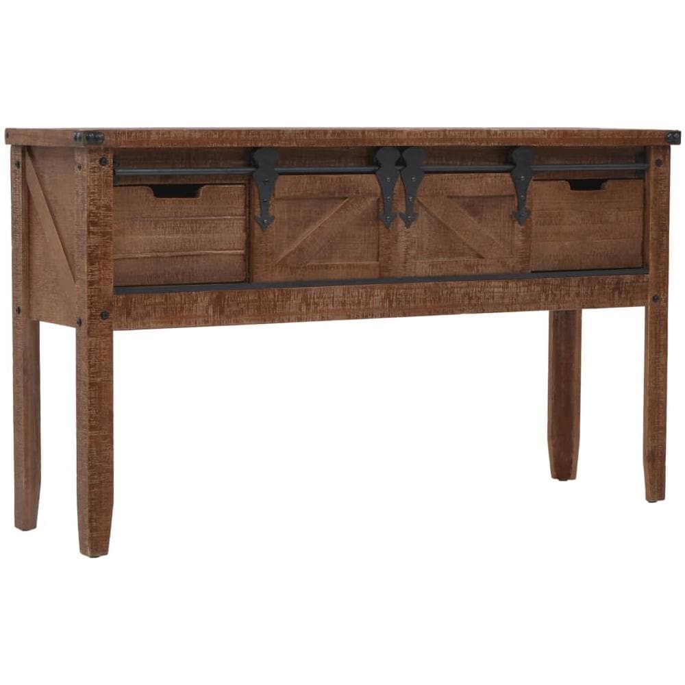 Tavolo Consolle In Massello Di Abete 131x35,5x75cm Marrone - Foto 1