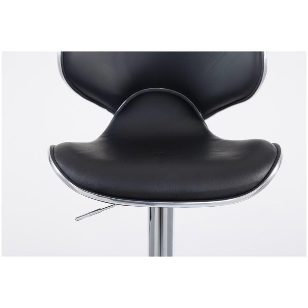 Set 2 Sgabelli Cucina Las Vegas V2 in Similpelle - Coppia Sedie Sgabello Imbottite Girevoli e Regolabili 62-82cm con Schienale Nero - Foto 2