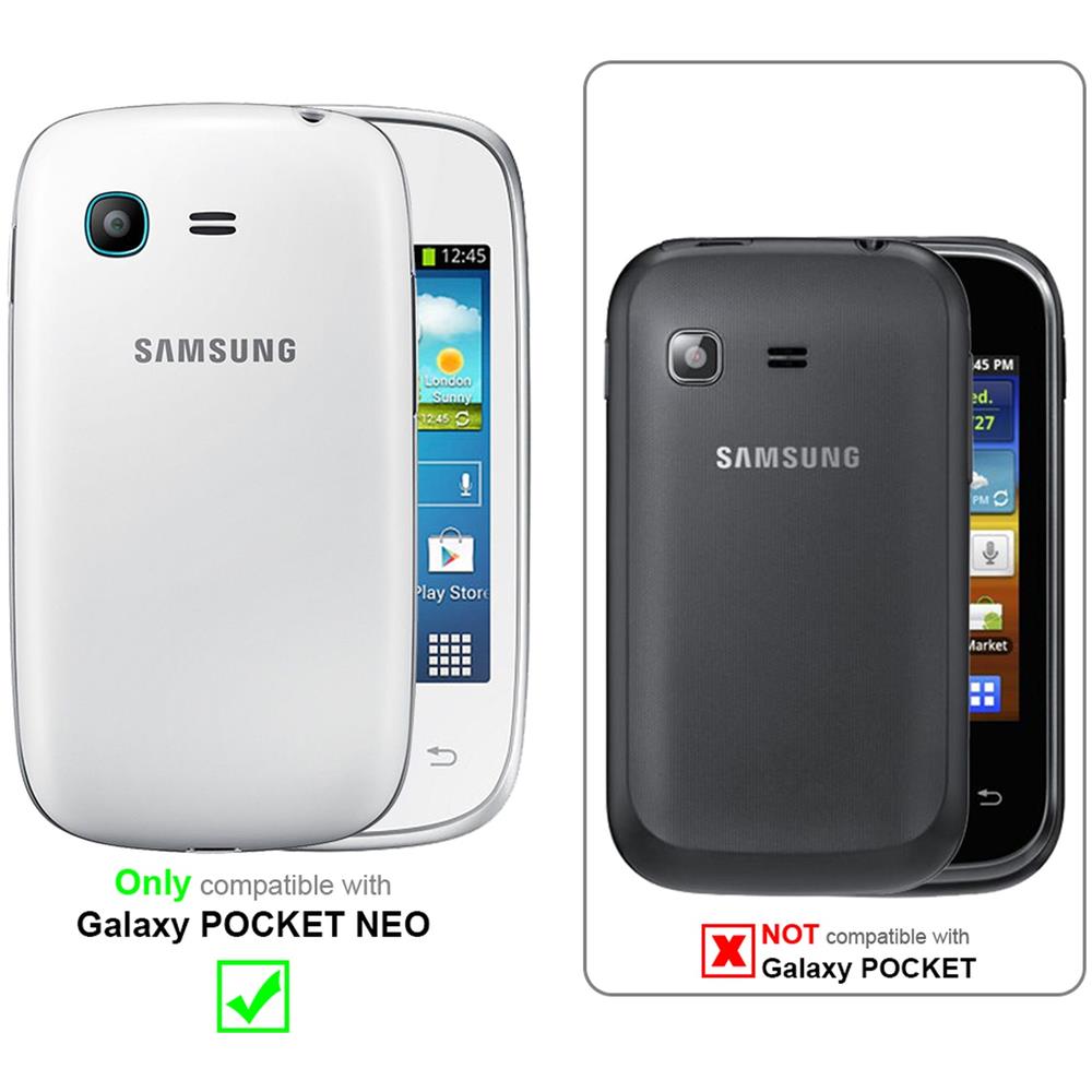Custodia Compatibile Con Samsung Galaxy Pocket Neo In Marrone Cioccolata - Coperchio Protettivo In Ecopelle Testurizzata E Tasca Per Carte Di Credito - Foto 2