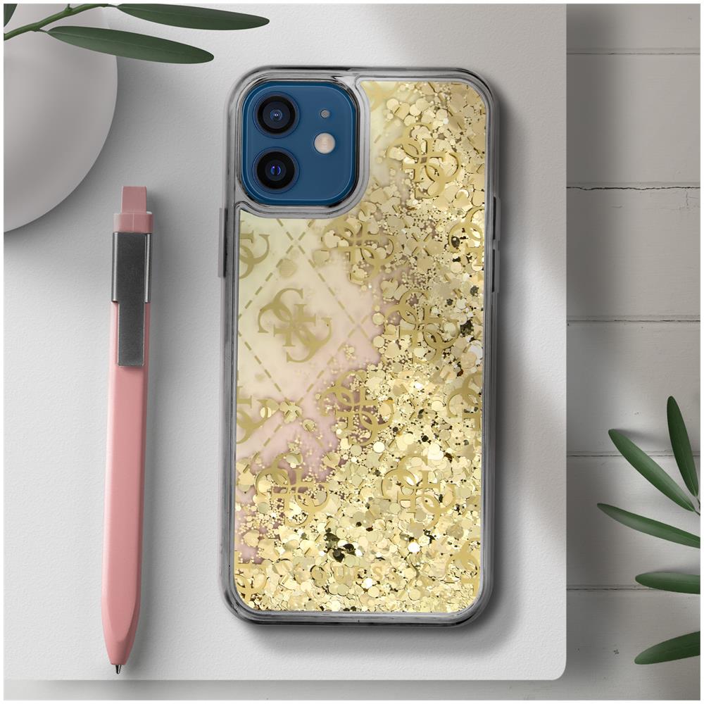 Cover Per Iphone 12 Mini Floating Glitter Gradient Liquid Glitter Oro - Foto 2