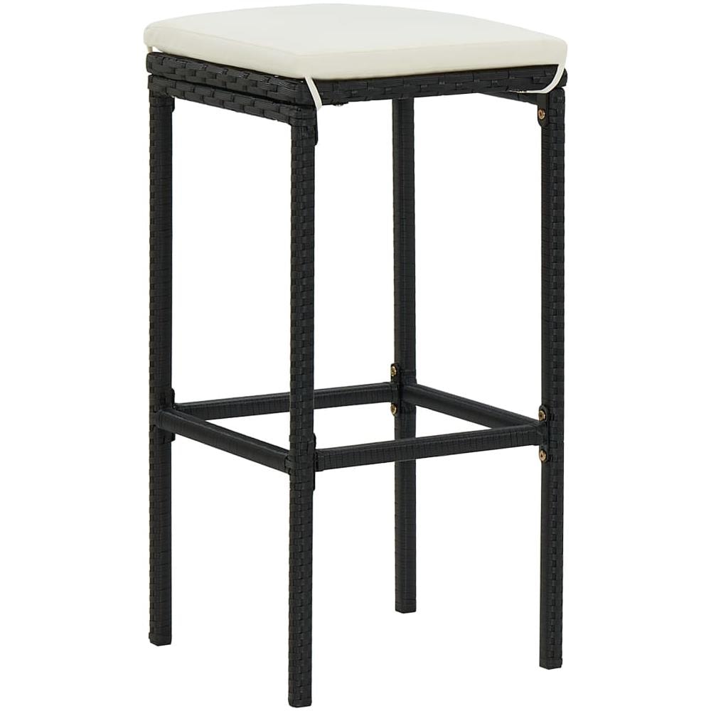Set Bar Da Giardino 8 Pz Con Cuscini In Polyrattan Nero - Foto 7