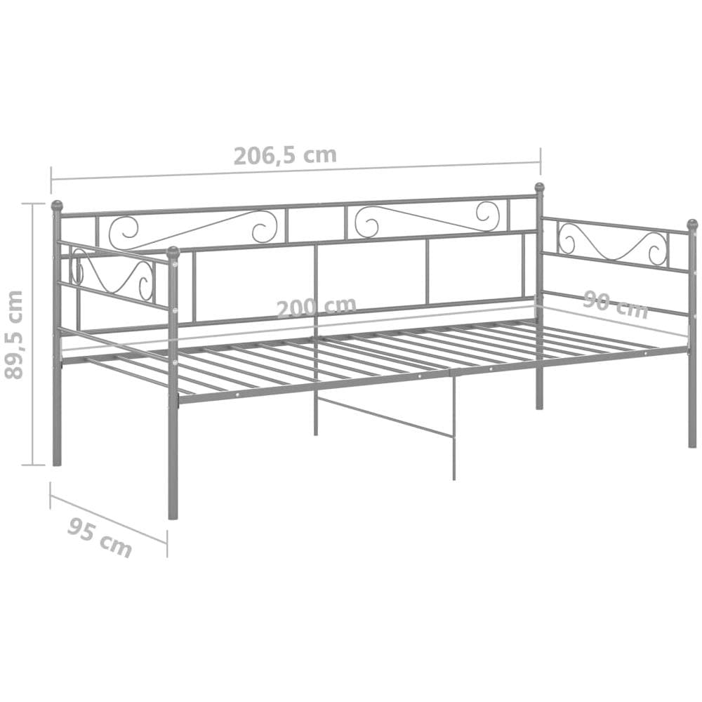 Telaio Divano Letto Grigio In Metallo 90x200 Cm - Foto 8