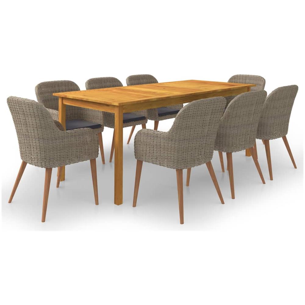 Set da Pranzo da Giardino 9 pz Marrone - Foto 1