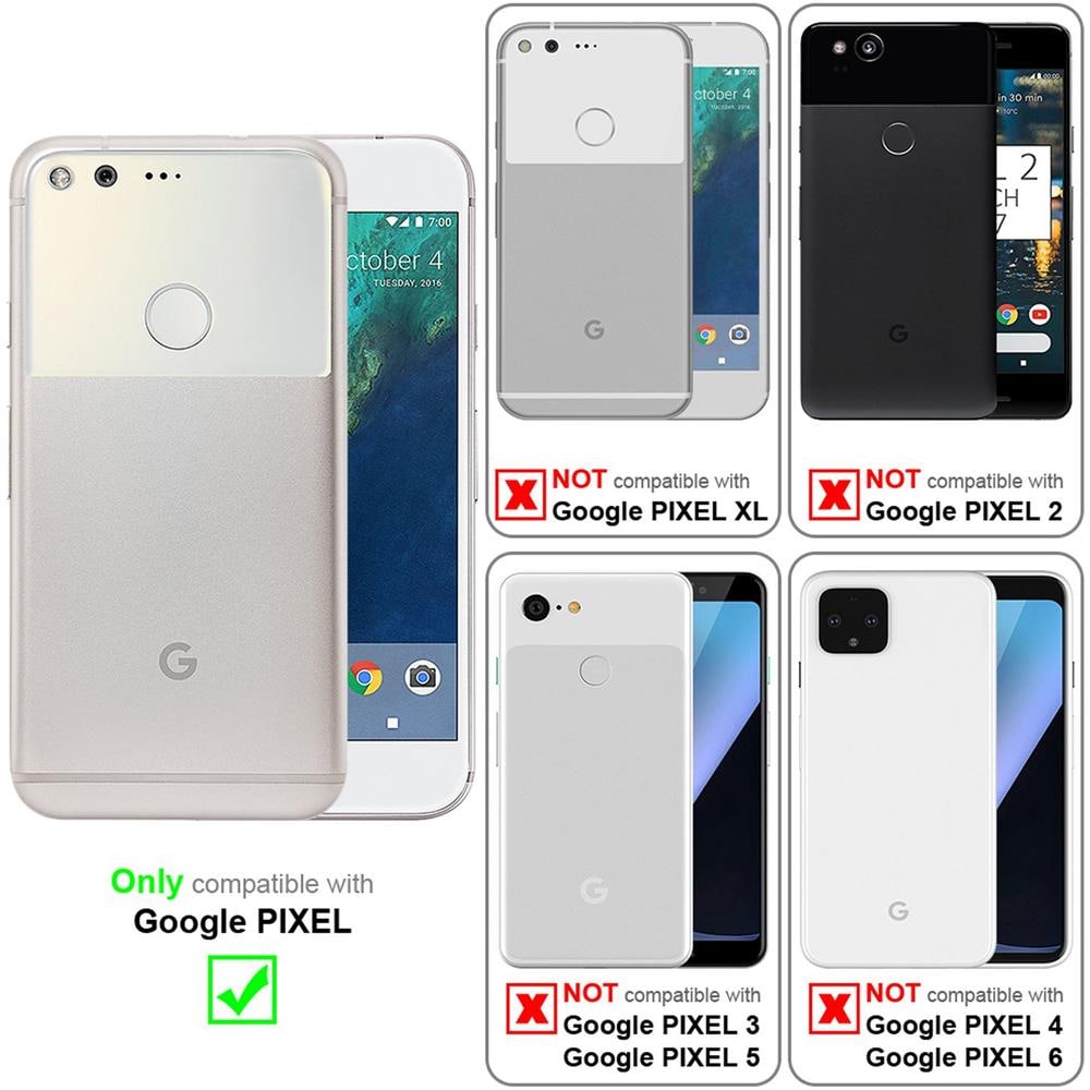 Custodia Compatibile Con Google Pixel In Classy Argento - Coperchio Protettiva Con Chiusura Magnetica, Funzione Stand E Tasca Per Le Carte - Foto 2